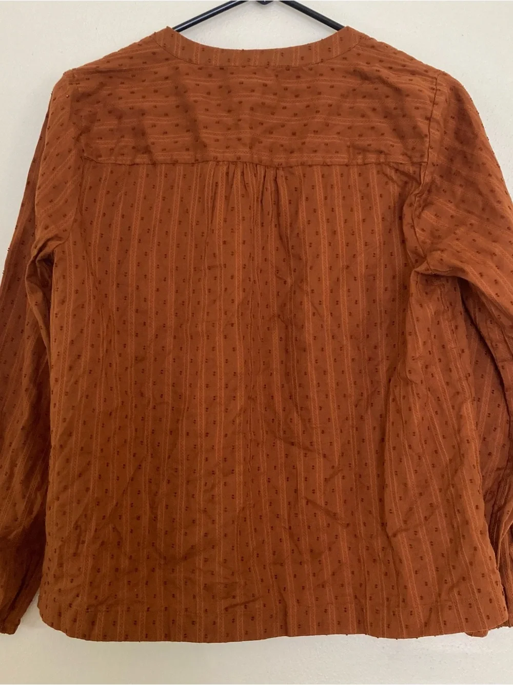 J Crew Peasant top Blouse Rust Size M